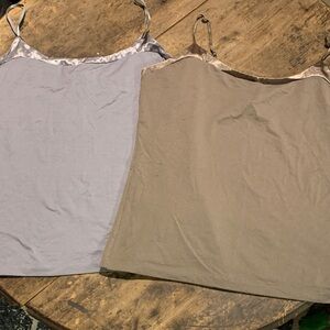 Set of Two Banana Republic Camisole Tops in Gray and Taupe size XL